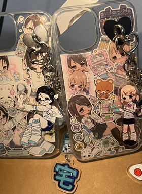 千禧古早风辣妹贴纸挂链适用苹果17/16/15/14/13/12pro手机壳iphone11/xr/xsmax/7/8p