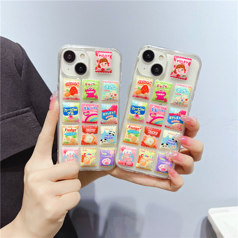 立体糖果零食适用苹果15/14/13/12pro手机壳iphone11/xr/xsmax/6/7/8p