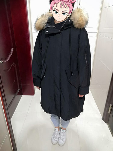 米蔻百家好新款大毛领女式羽绒服