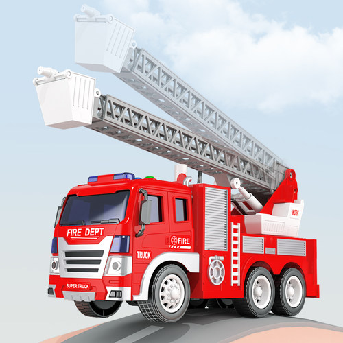 2025新款消防车玩具云梯消防救援工程仿真模型惯性儿童玩具车男孩