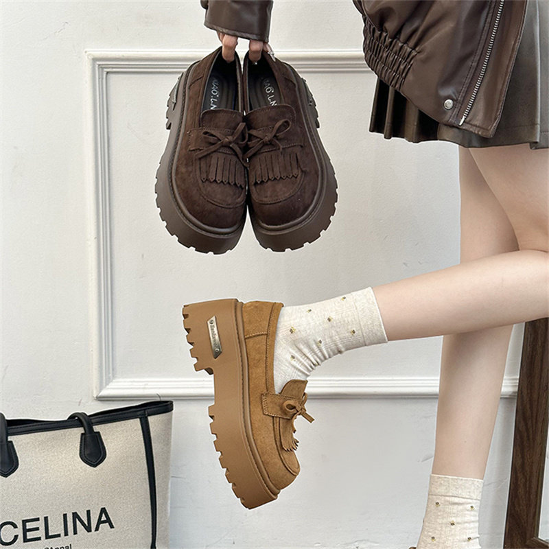 法式气质乐福鞋女2026春季新款厚底增高小个子单鞋时尚百搭勃肯鞋,女鞋,深口单鞋,淘宝优惠券,粉丝福利购,淘宝优惠卷