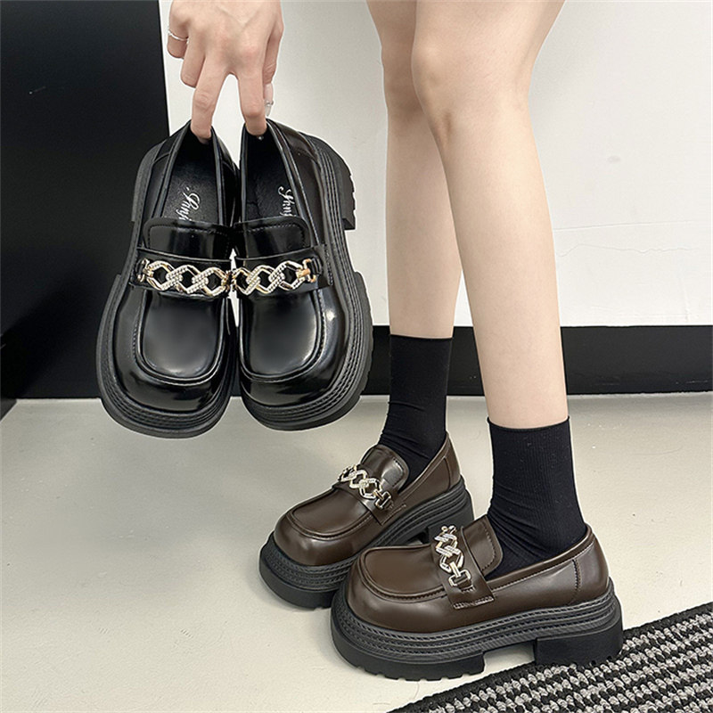 英伦风高级乐福鞋女2026春季新款时尚气质单鞋厚底圆头黑色小皮鞋,女鞋,深口单鞋,淘宝优惠券,粉丝福利购,淘宝优惠卷