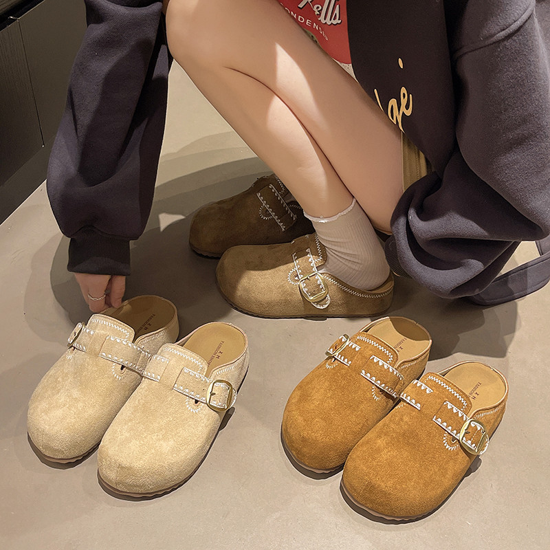 气质法式勃肯鞋女2026年春季新款厚底包头半拖鞋外穿高级懒人拖鞋,女鞋,包头拖,淘宝优惠券,粉丝福利购,淘宝优惠卷