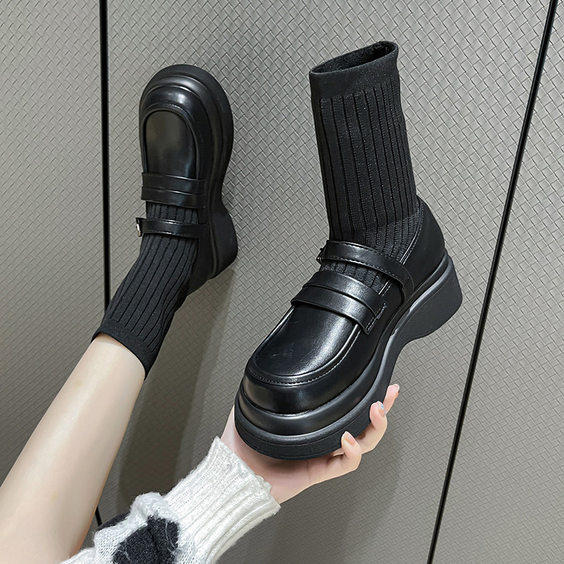 永希女鞋马丁靴短靴圆头