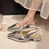 百搭凉鞋 仙女风气质鞋 女2026年春季 粗跟配裙子绝美女鞋 子 新款 时尚