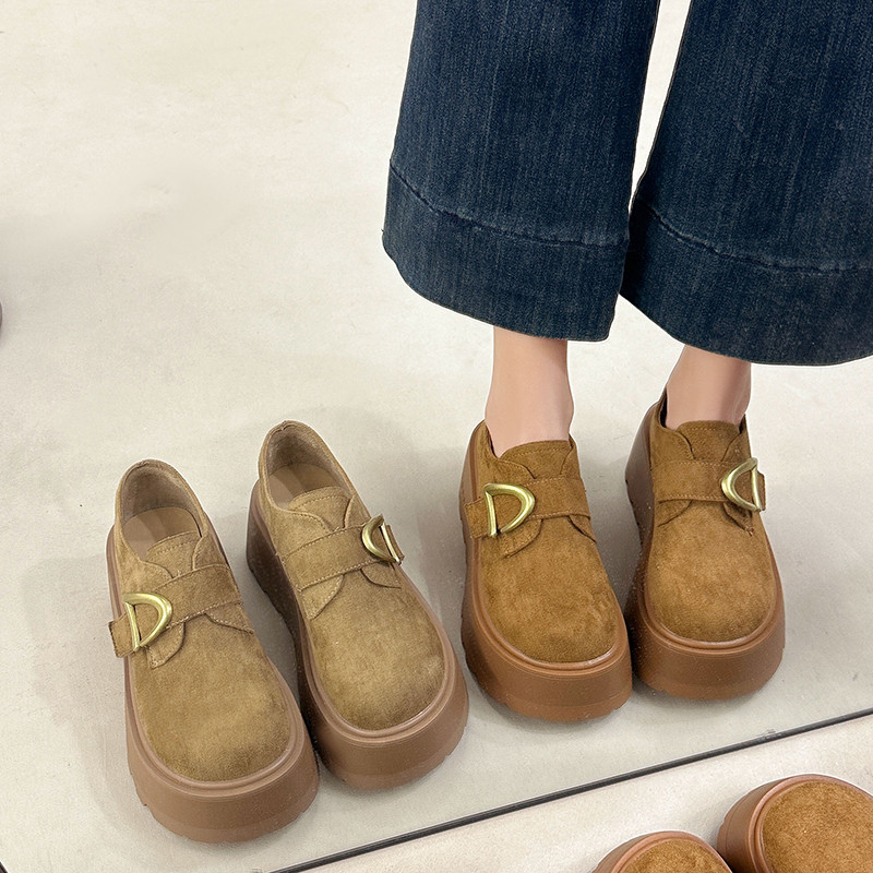 复古厚底乐福鞋女2026年春季新款一脚蹬休闲单鞋配裙子百搭勃肯鞋,女鞋,深口单鞋,淘宝优惠券,粉丝福利购,淘宝优惠卷