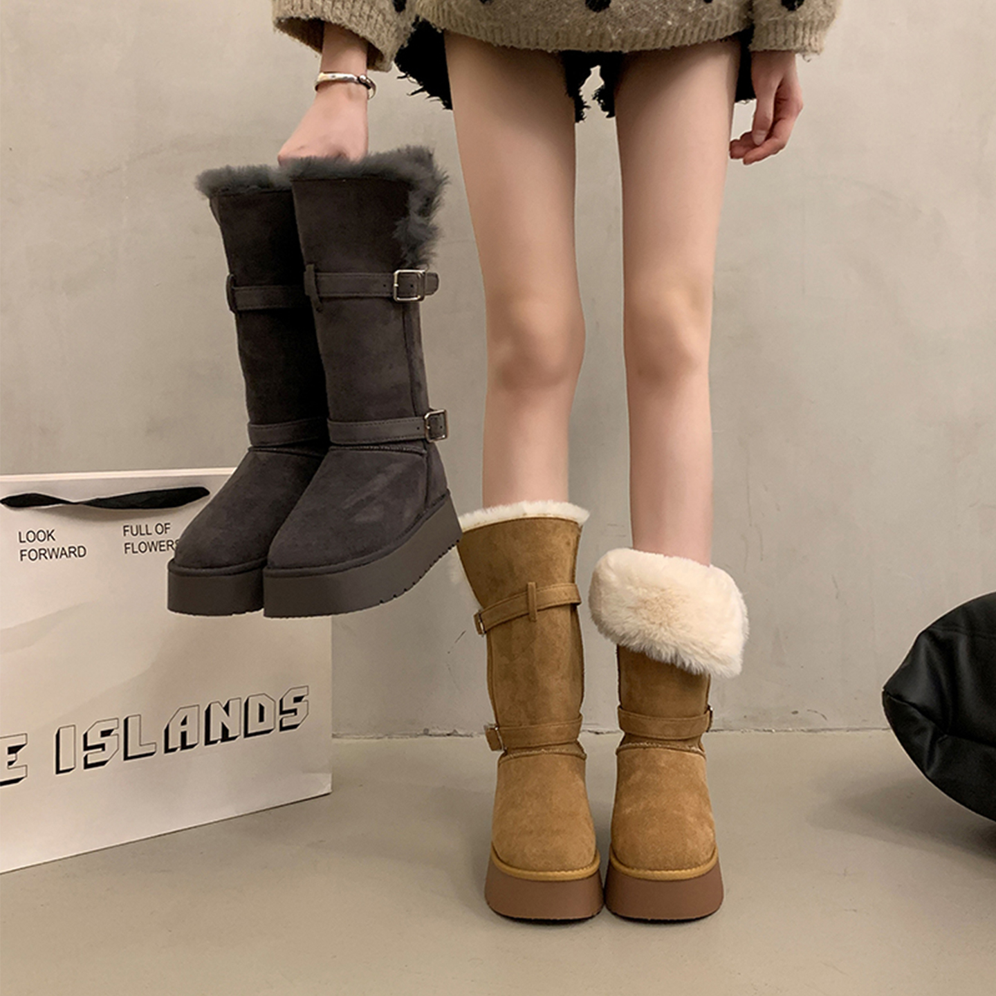 永希女靴爆款超好看冬鞋雪地棉靴