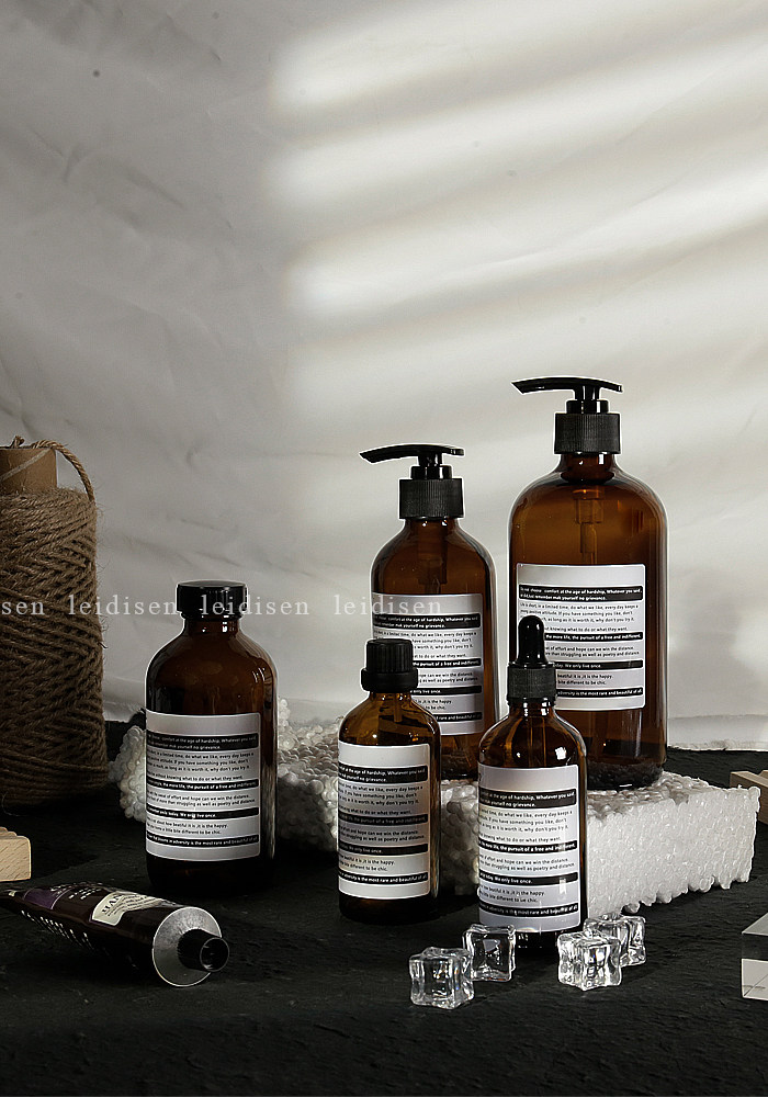 ins风卫浴展厅棕色浴室拍照瓶沐浴露洗手液洗发水样板玻璃分装瓶,收纳整理,收纳瓶,淘宝优惠券,粉丝福利购,淘宝优惠卷