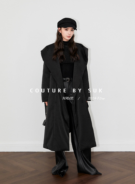 SUK 羽绒先锋派！新款小众设计感长款超大翻领收腰大口袋羽绒服女