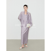 紫气东来 轻奢醋酸长款 连衣裙带吊带长裙防晒衬衫 SUK 外衣时尚 女