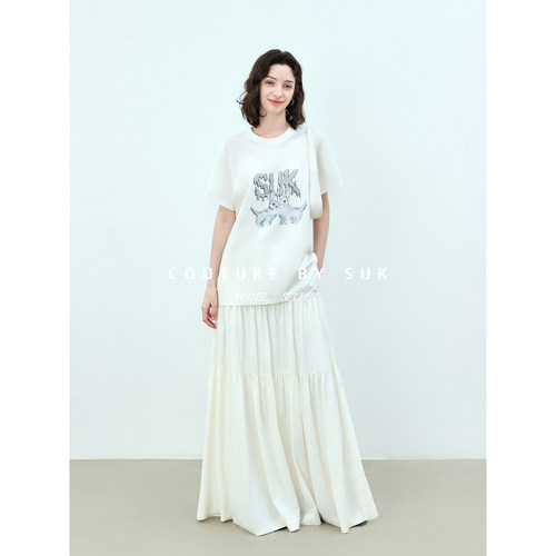 品牌字母logo动物印花短袖T恤女