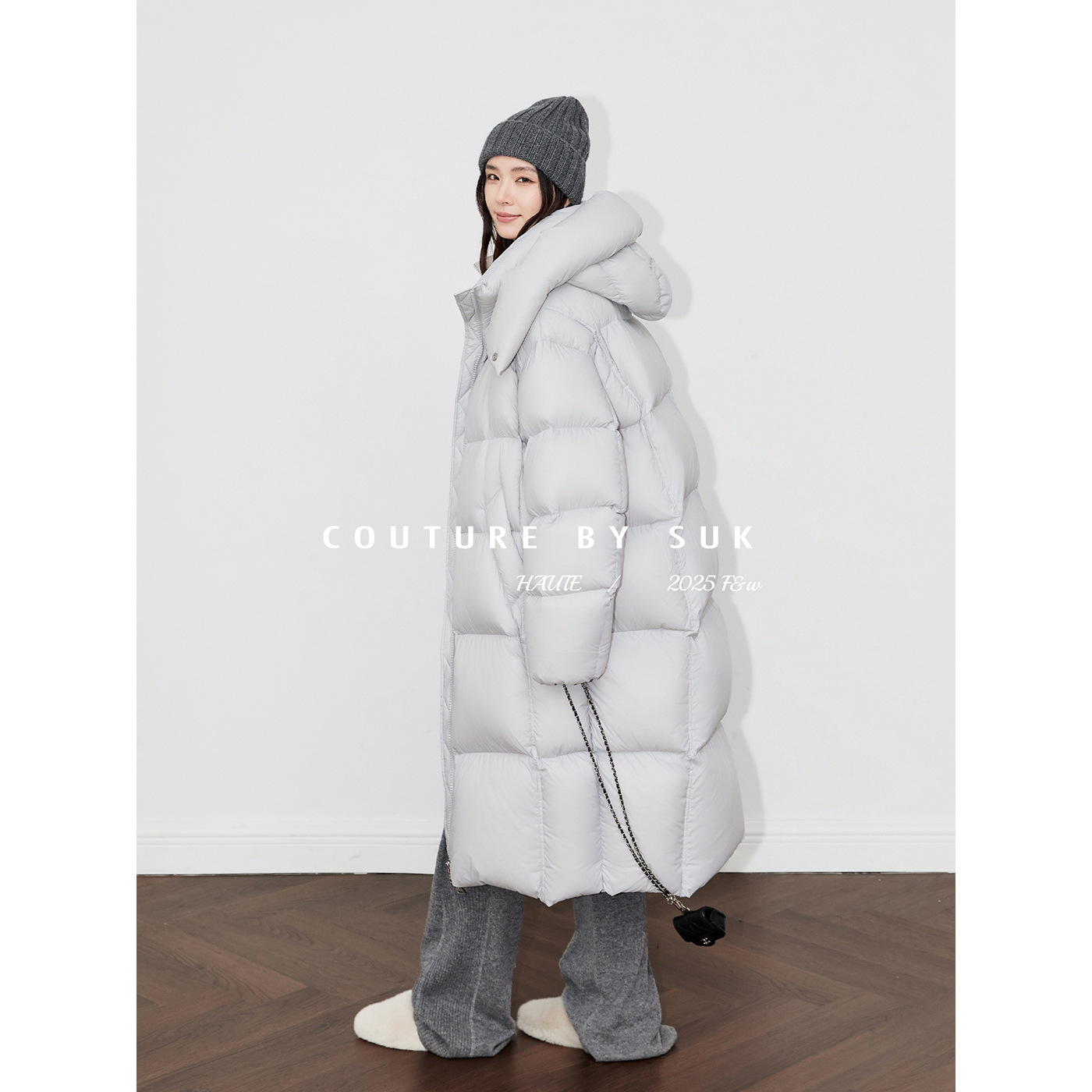 SUK 冬域战神！新国标90白鹅绒连帽长款保暖防风宽松廓版羽绒服女