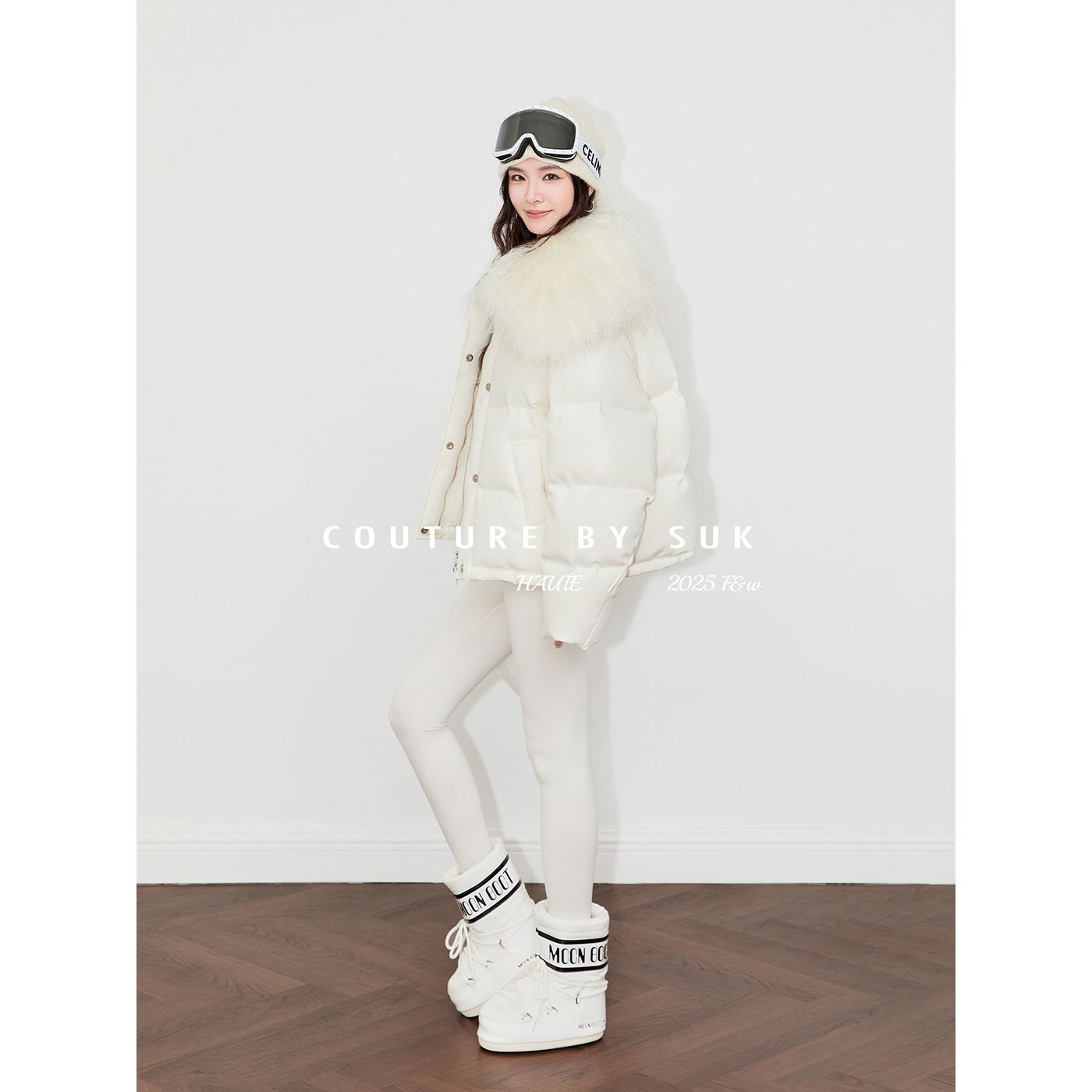 SUK 松间落雪! 秋冬时尚廓形保暖防风90白鹅绒滩羊毛领羽绒服女