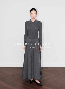 SUK 细节取胜！翻领针织打底衫女修身显瘦内搭上衣2025秋冬新款