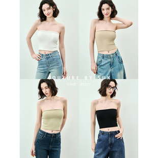 蛋卷抹胸上衣女短款 百搭修身 弹力收腰裹胸质感内搭 舒适私语 SUK