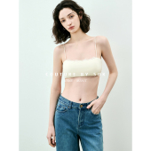 SUK 细肩带抹胸内衣女性感蕾丝边百搭可外露优雅纯色 蕾丝迷踪