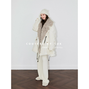 可拆卸设计廓形派克服外套收腰羽绒服女 25秋冬新款 SUK 冰原微光