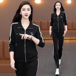 运套装女款新春时尚96662220减龄卫衣动跑步秋外套显瘦整套立领