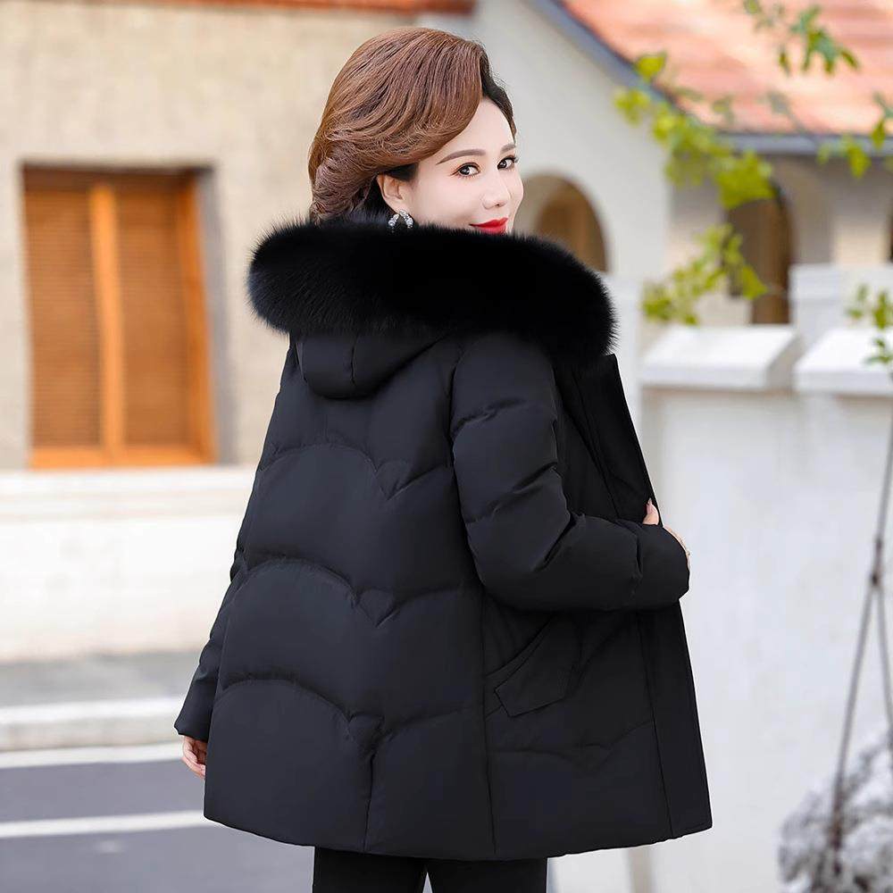 品牌正品妈妈白鹅绒羽绒89-2367女中长大款2025中老洋年服气冬码