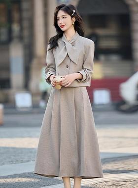 气新质休闲套装件女2ZHAN251202裙5春秋款高级感小洋装西装上衣半