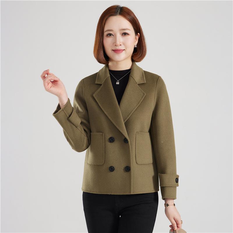 端双ZZHANG28面零毛羊绒大衣士女2024秋高冬新款羊小个子短款减龄