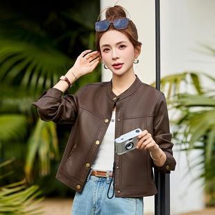2季WA2517-0025春秋新款衣外套女短高级感小个皮子百搭皮夹克款上