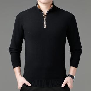 中套头拉链领绒休闲毛衣厚款 025秋冬装 年男士 保暖羊 衫 2羊8112