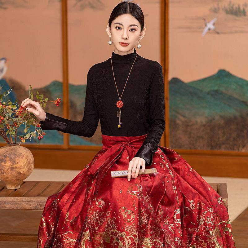 新中女装国风盘扣ZZHI2420白色内搭上衣女春式秋设计感众小长袖领