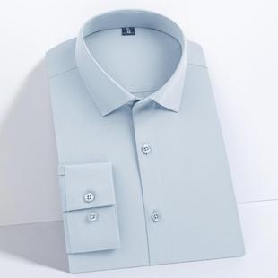 男长袖 款 衬衫 牌免烫纯色时尚 J领衬衣高档 2025男春季 翻C303 品男装