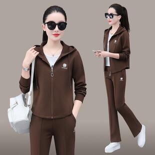 运71975动服套女秋年装年新款中装士品牌时尚修闲卫衣女套裤三件