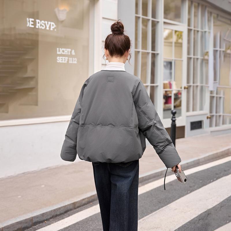 2525冬季新简品HE99856-约时尚0百搭宽松休闲圆领保暖羽绒服外套