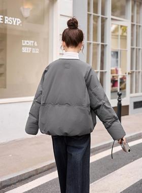 2525冬季新简品HE99856-约时尚0百搭宽松休闲圆领保暖羽绒服外套