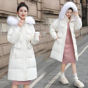 2803羽绒冬服女修身 正0撤品柜225年季 中长款 白鸭绒大毛领 新款
