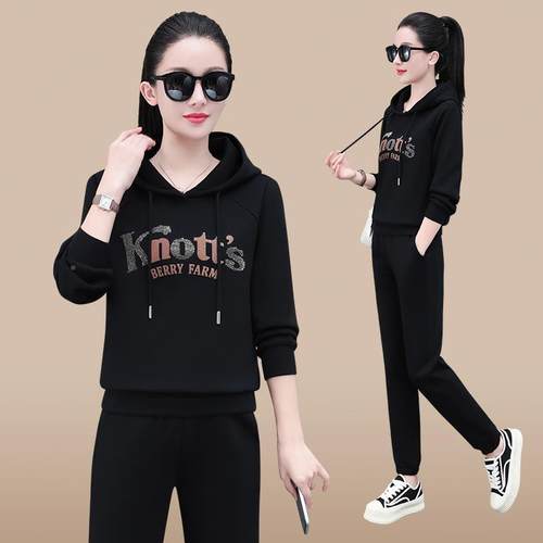 休闲宽运动套装女春秋季新款卫尚时大76220925码松妈妈减龄显瘦衣