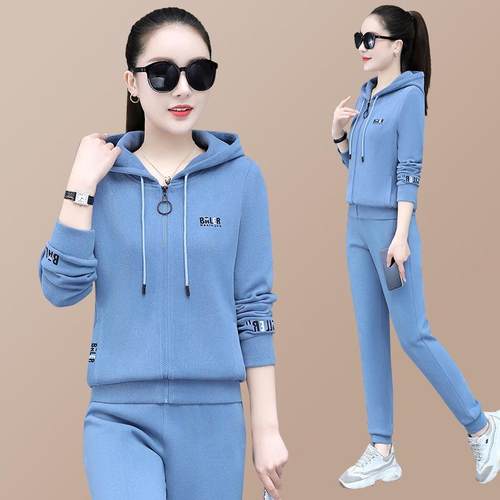 女士卫衣套装202572113375年尚新服款春秋连休帽闲时洋气运动休闲