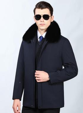 202冬季中老年绒服男爸爸装鹅绒胆42069-ZZ休闲羽外套寒保暖爷爷