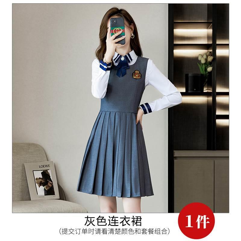 AL77277英伦中院风校学服套装高学生制女百褶裙服技校班服幼师西-封面