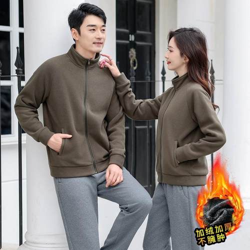 季冬侣户外两件套运动摇粒绒外套男女抓绒衣宽松暖羊羔ZA5265AB绒