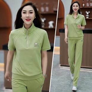 夏季运动套装服女新年轻90578024妈服妈气款质中年休闲女人味广场
