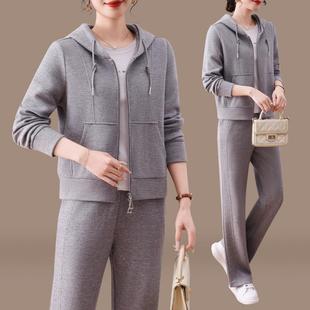 连帽宽松减龄套卫 2205春季 高级感香蕉裤 87595113套流头行运动套装