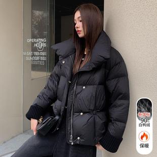 版 加厚绒羽84215787服短女冬款 时尚 2023新款 韩宽松立领白鸭绒袄 季