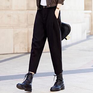 女式休闲腰裤2025春季新品装韩版WA018-12高腰休女闲宽松哈伦配带