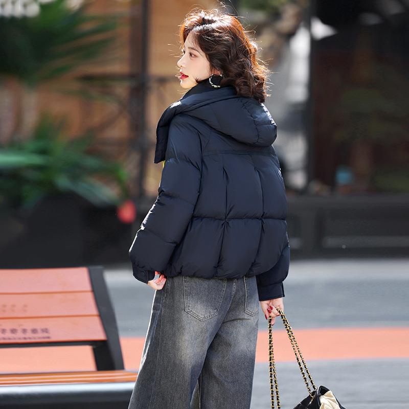 服设计感撞色连帽时尚短款羽绒女2025冬ZGE2577Y季新款鸭外加厚保