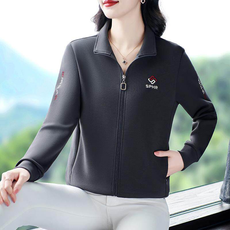 中年妈妈78-815外套春装2025新款洋气05岁中老女春秋上立衣领年开