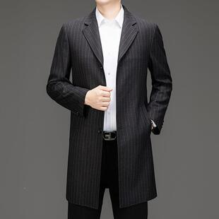 码男子士商大务羊毛衣加肥加大胖1806-WL中长大款双面呢外套男肥