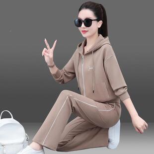 73217238连帽运动套装女款春秋2023新小个子闲时尚卫衣跑休步服两