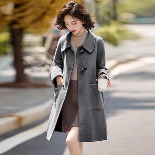毛双面呢大衣女新长20中24ZBAN2630款 秋冬高级感小个子加厚羊气质