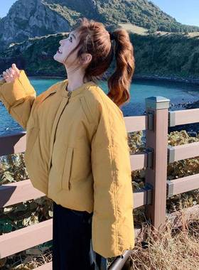 黄色韩版小个子短款羽绒服女冬季C221-F2020年25新款闲9休0白绒保