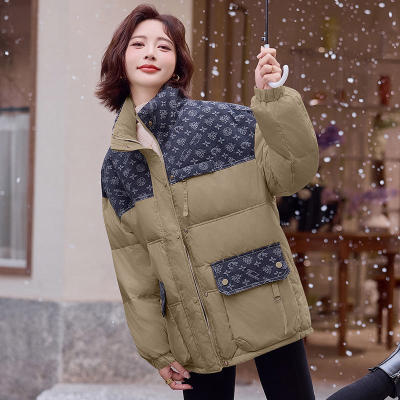 系撞松色加厚保暖羽休绒ZE930B服女小个子冬新款闲韩宽白鸭绒外套