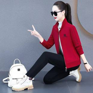 步加绒运动件服套女秋冬爆款 洋气加厚卫衣跑休闲三84226630套 时尚